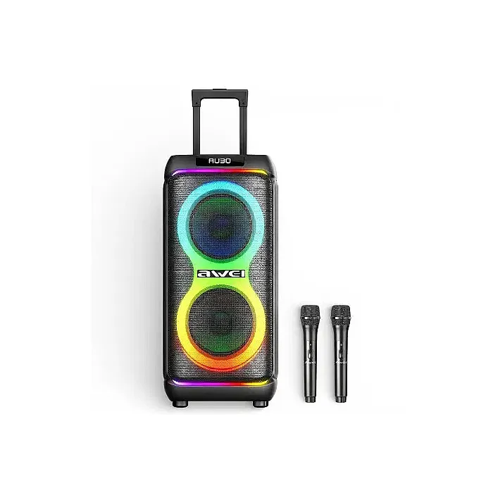 AWEI KT33 Bluetooth Speaker Troly with 2 Microphone Karaoke & Party Speaker