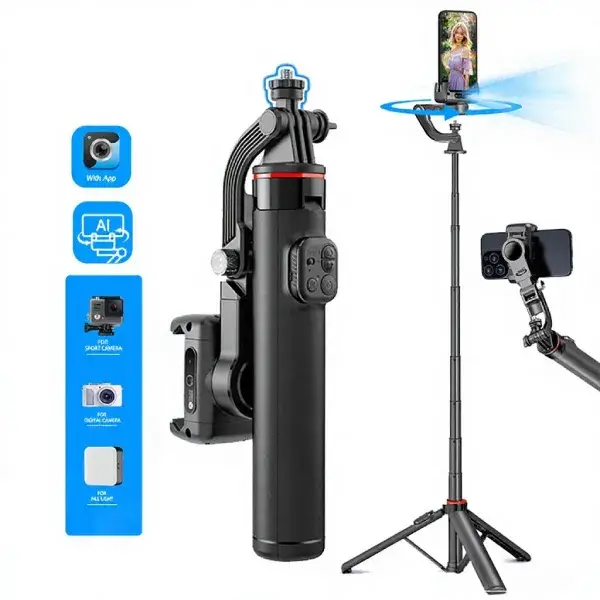 C22 AI Face Tracking 360° Rotating Selfie Stick Tripod with Bluetooth Remote & Auto Tracking Gimbal C22 AI Face Tracking 360° Rotating Selfie Stick Tripod with Bluetooth Remote & Auto Tracking Gimbal