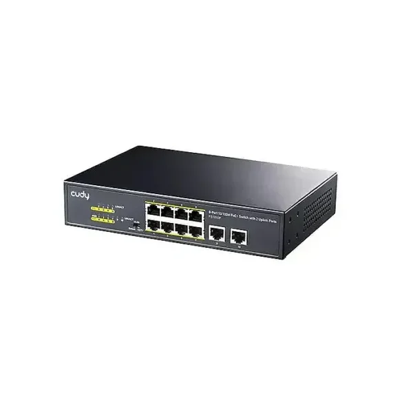 CUDY FS1010P 8-Port 10/100M PoE+ Switch 120W 2×Uplink CCTV VLAN 250m