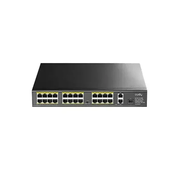 CUDY FS1026PS1 24-Port 10/100M PoE+ Switch 300W 2×Gigabit Uplink 1×SFP Rack Mount
