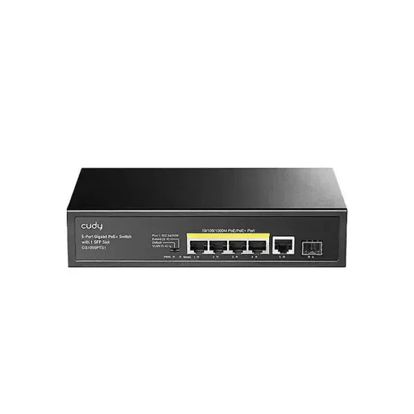 CUDY GS1005P 4-Port Gigabit PoE+ Switch 60W 1×Uplink Metal Case
