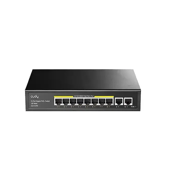 CUDY GS1010PE 8-Port Gigabit PoE+ Switch 120W 2×Uplink Metal Case CUDY GS1010PE 8-Port Gigabit PoE+ Switch 120W 2×Uplink Metal Case