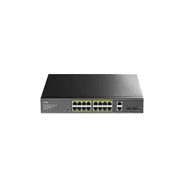 CUDY GS1018PS2 16-Port Gigabit PoE+ Switch 200W 2×SFP 2×Uplink CCTV VLAN