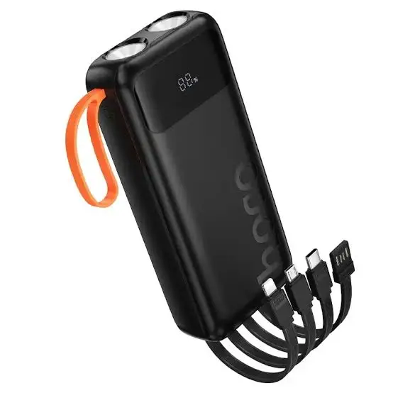 Hoco J151A Spirit 20000mAh 10W Power Bank With Built-in Cables & Flashlight