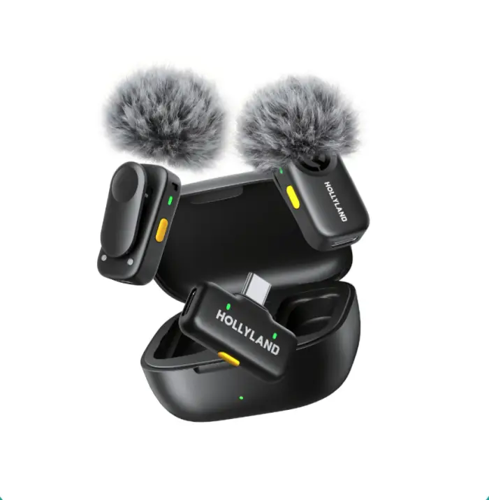 Hollyland LARK A2 DUO 2-Person Wireless Microphone System with USB-C Connector with charging box