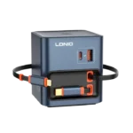 LDNIO Q16 100W GaN Desktop Charger 4-Port with Retractable Cables
