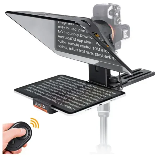 LENSGO TC12P 12.9″ Teleprompter with Remote Control for Smartphone/Tablets