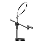 Overhead Tripod for Mobile Phone Smartphone Desktop Video Stand with 10 inch Ring Light for Table Photography