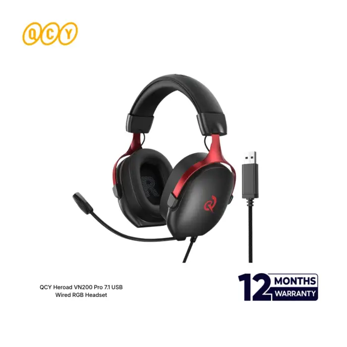 QCY Heroad VN200 Pro 7.1 USB Wired RGB Headset