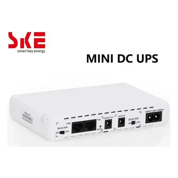 SKE POE-431P DC Mini UPS 8800mAh Battery Input 100V~240V AC, Output Power 17W, Output USB DC 5V/9V/12V, POE 15V/24V