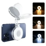 TELESIN C03 Magnetic Selfie Light 3-in-1 Magnetic Selfie Light Compatible With Magsafe CRI97 360° LED Phone Light With Mirror For IPhone/Android For Selfie/Photography/TikTok/Zoom Calls/Video