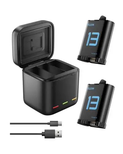 TELESIN Charger Box With 2 Batteries Set for GoPro HERO 13