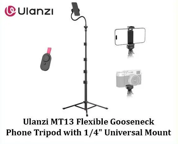 Ulanzi MT13 Flexible Gooseneck Phone Tripod with 1/4" Universal Mount