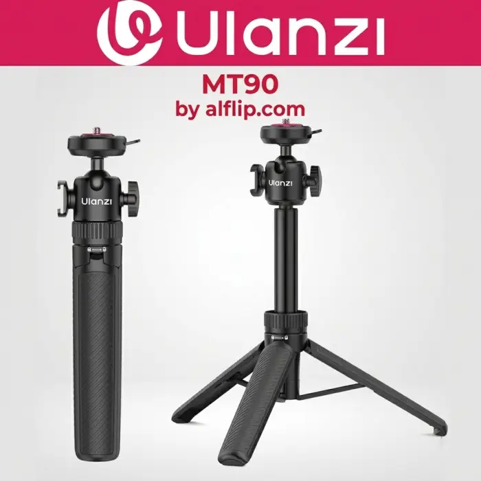 Ulanzi MT90 Cka Quick-Release mini Tripod for 5 Levels of Extendable, for Pocket 3/4 & Insta360 Luna For Both Tripod/Monopod, 8.3 - 24.4