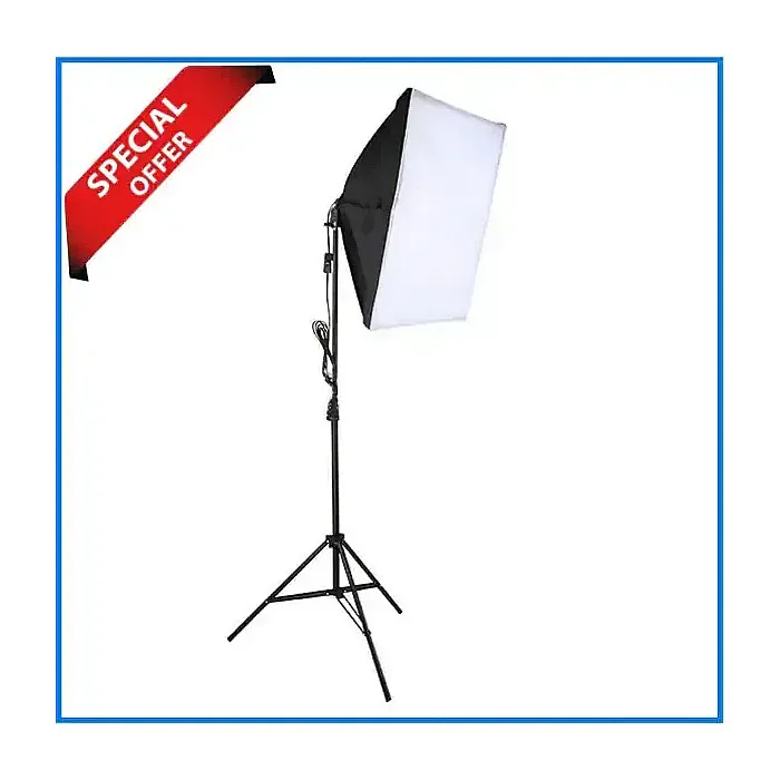 YE TL-4 4in1 Multi-Holder Studio E27 Socket Tricolor Lighting Lamp Head with 50*70cm Softbox and Portable Light Stand (Full Package) – Black